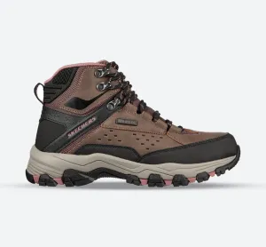 Women's Wide Fit Skechers 158257 Selmen Hiking Waterproof Boots - Chocolate